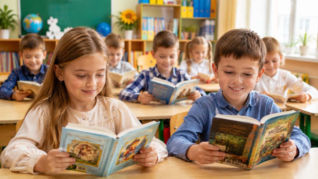 Вірші для дітей 1–4 класу: про природу, тварин і школу — великий збірник Діти читають вірші у класі